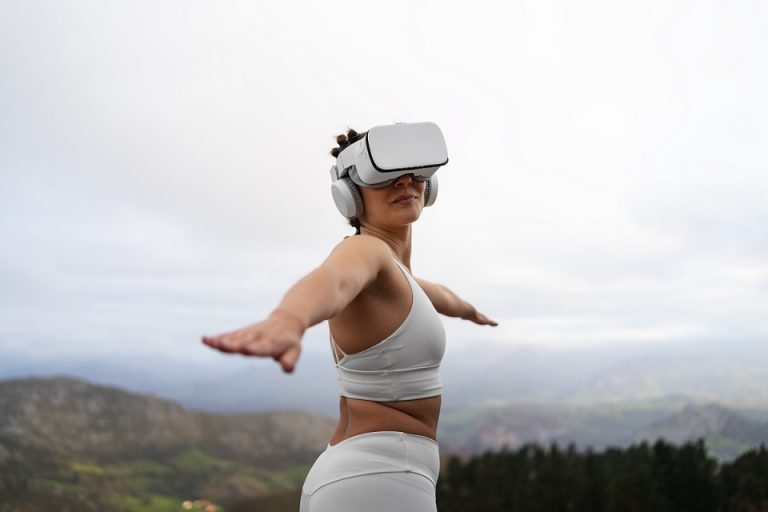 Woman wearing VR headset illustrates blog "Can You Pawn a VR Headset?"