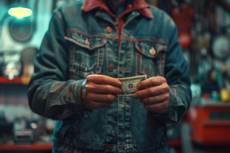 Customer deciding whether to redeem or forfeit a pawned item