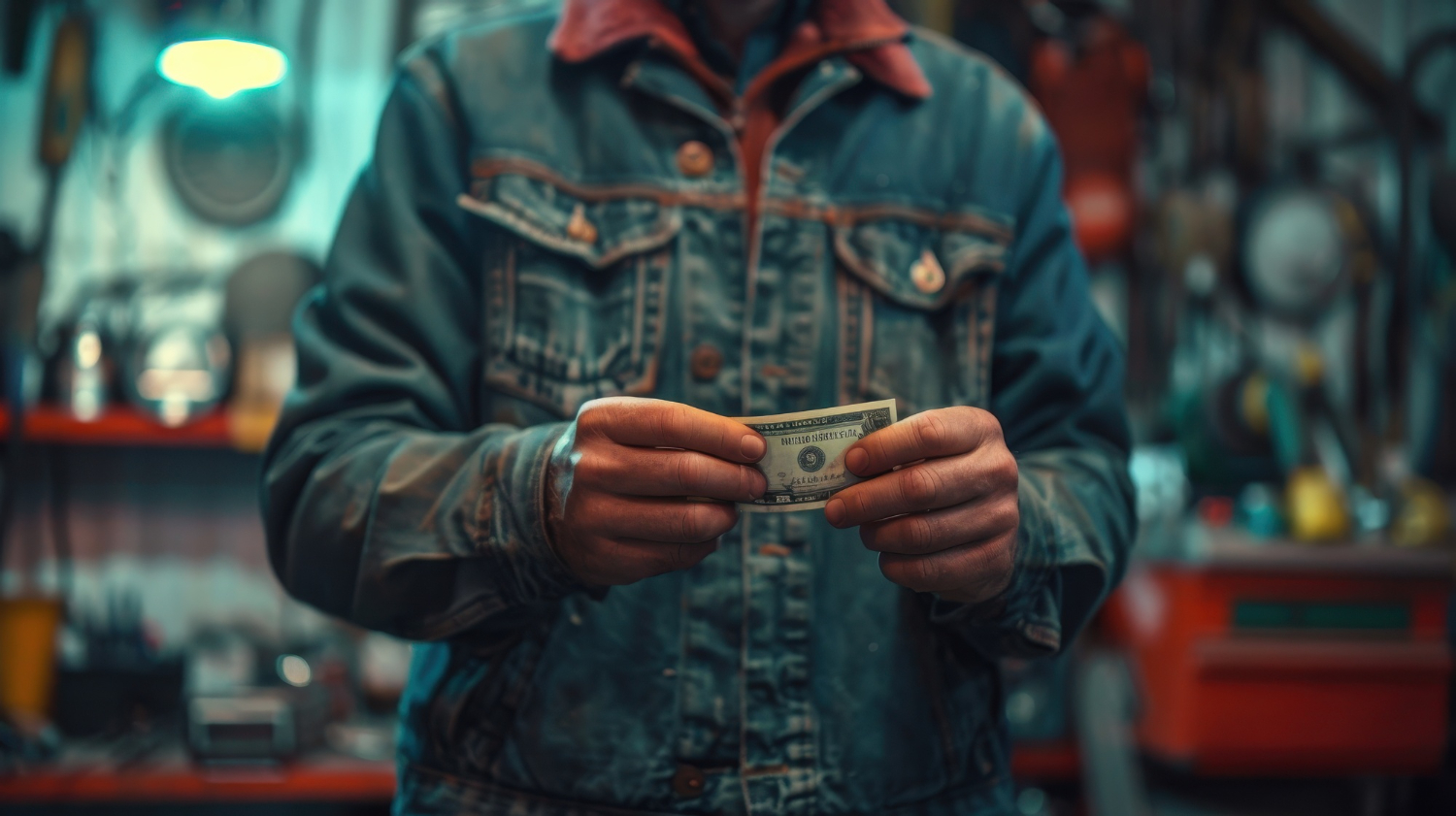 Customer deciding whether to redeem or forfeit a pawned item