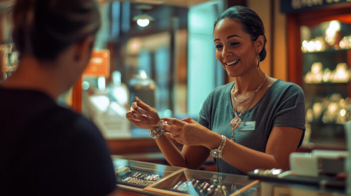 pawn loans no credit option with cash exchange at a pawn shop counter