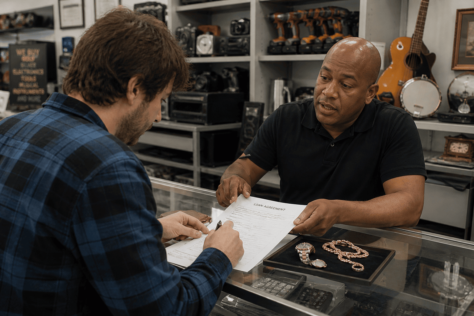 Customer learning why pawn loans do not usually affect a credit score
